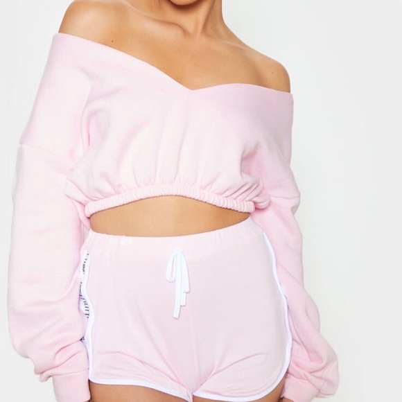 Pretty Little Thing Pink Crop Sweatshirt Small - Picture 7 of 7